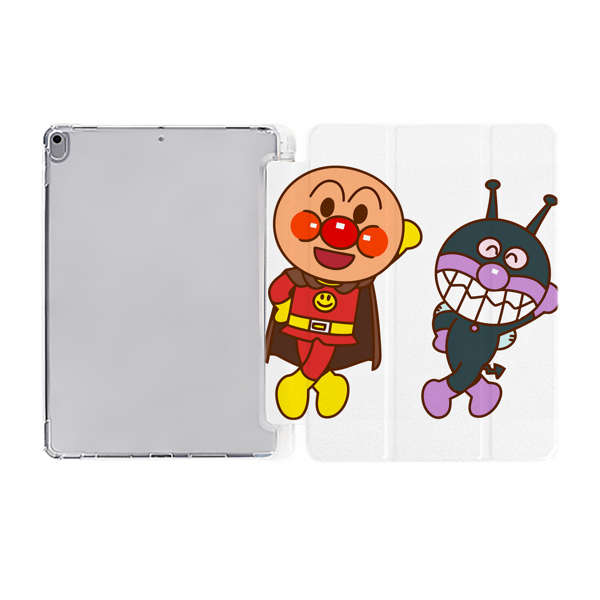 （画像用） アンパンマン Anpanman IPad ケース ペン収納付き 三つ折りスタンド PUレザー×シリコン 対応機種9.5/10.5/10.9インチ